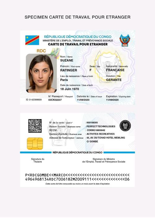 Carte de travail RDC